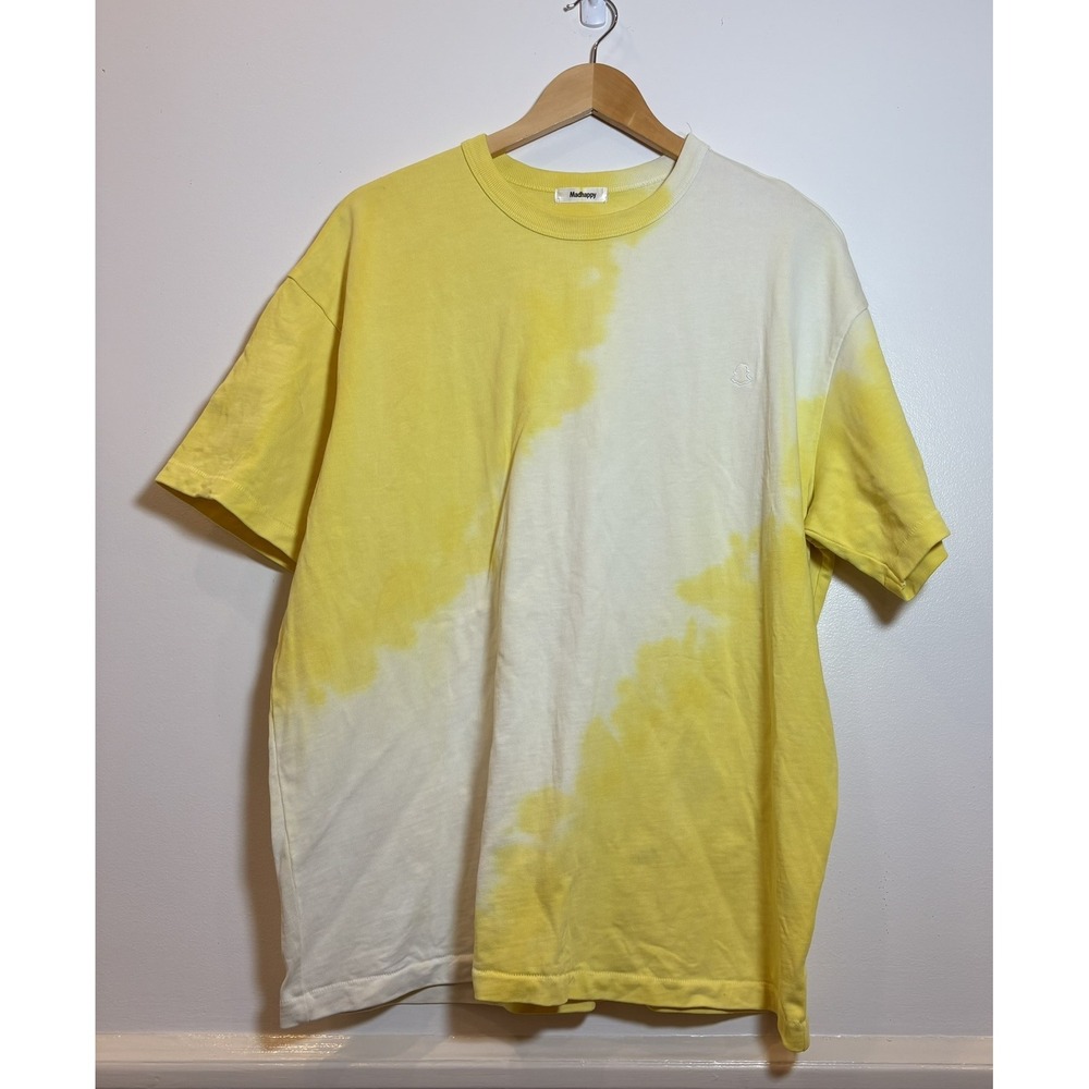 Madhappy Tie Dye T Shirt Mens Large Yellow White Made USA‎ Streetwear Tee Casual